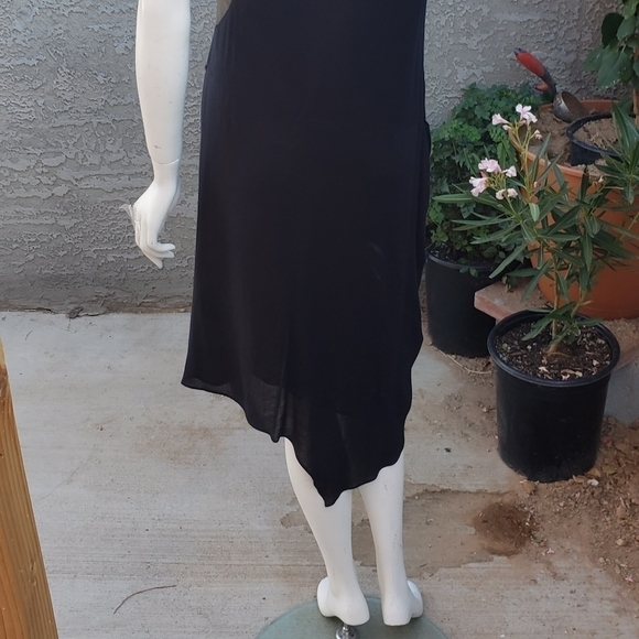 Helmut Lang Black Leather Trim Dress - Picture 9 of 12